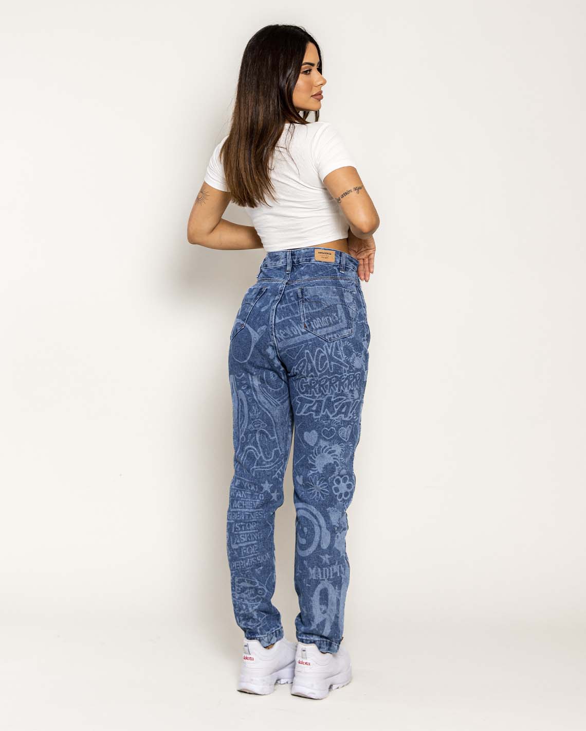 Calça Jeans Feminina Estampada