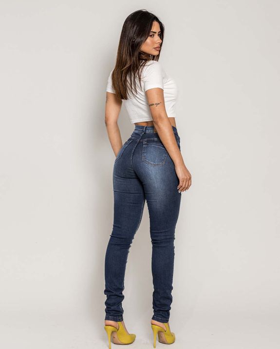 Calça Jeans Flare Feminina Cintura Média Extreme Power 22977 Preto
