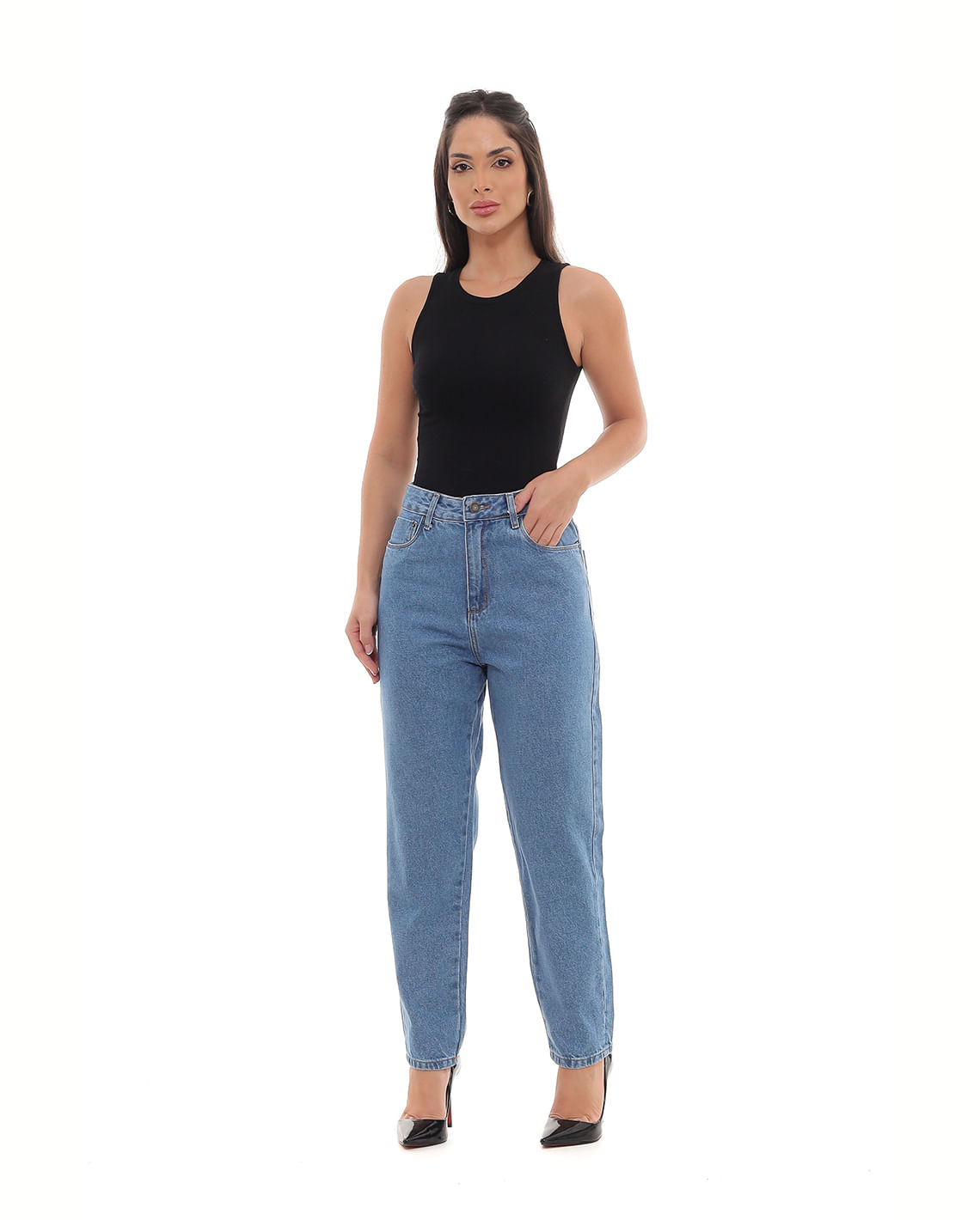 Calça Jeans Feminina Mom 101 Vibes 100% Algodão 00101 Média - Babadotop